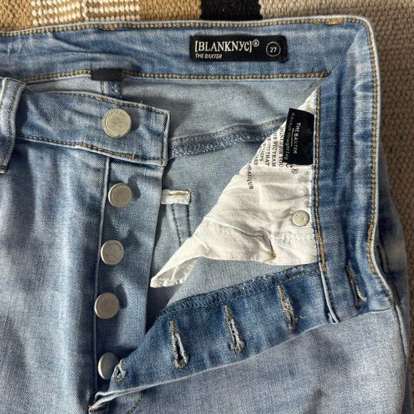 Blank NYC Jeans The Baxter Women Size 27 Blue Button Fly Ribcage Straight Leg - Picture 5 of 8